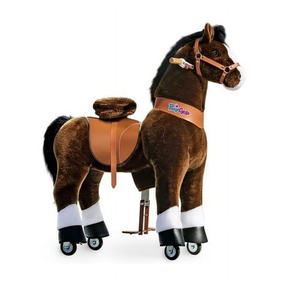 Hoof Horse Toy, Dark Brown & White