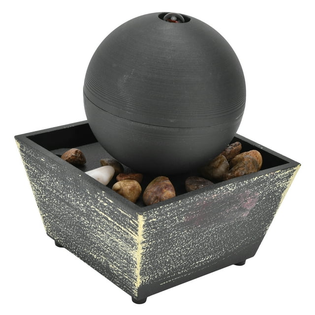 Tabletop Ball Fountain, 3V USB Durable Desktop Fountain Ornament With Stones For Office For Living Room For Bedroom