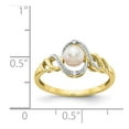 thumbnail image 3 of 10K Freshwater Cultured Pearl Diamond Ring in 10k Yellow Gold - Size 7, 3 of 3