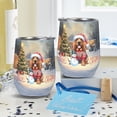 thumbnail image 4 of Merry Christmas Woofmas Xmas Noel Bloodhound Santa Snowman 12oz Stainless Steel Wine Tumbler Insulated Cup with Lid Dog Lover - 13016, 4 of 5