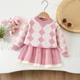 thumbnail image 4 of LvhaoGJOB Little Kids Girls Sweater and Pants Outfit Set, Pink - matching knit set, 4 of 5