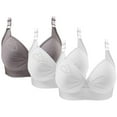 thumbnail image 2 of Uqiangy Womens Tops Cute Bras for Women Sports Bras for Women Breathable Anti Sagging Breast Bras Push Up Bras for Women Comfy Bras No Wire Bras for Women Full Coverage Gray 4XL, 2 of 6