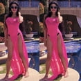 thumbnail image 3 of Douhoow Women Mesh Sheer Long Dress Beach Dresses Bikini Cover Up See-through Tulle Cover-Ups, 3 of 5