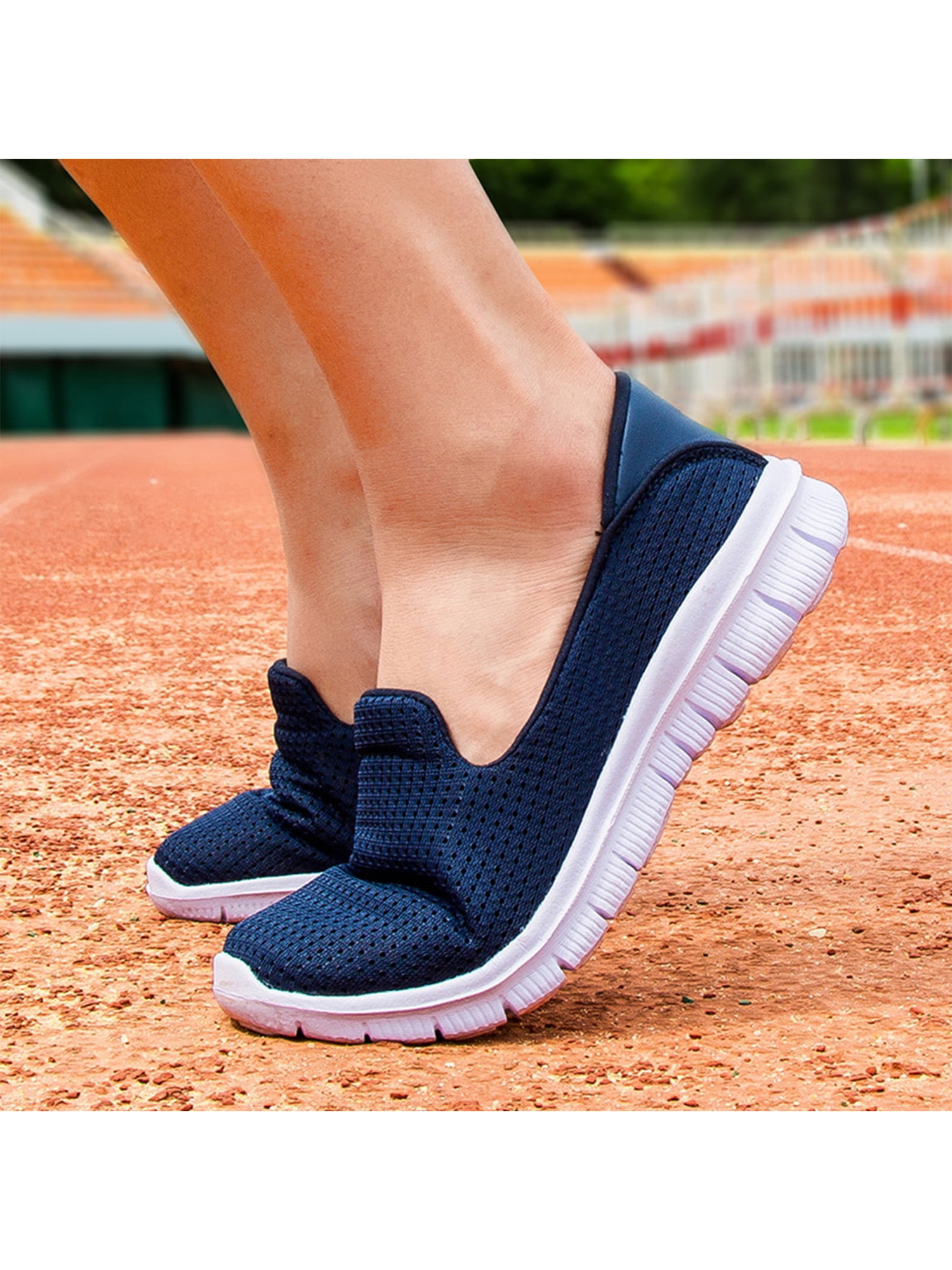 Women Casual Flat Slip On Sport Trainer Lady Summer Pump Weave Walking Shoe Size