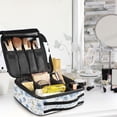 thumbnail image 5 of FORMRS Travel Makeup Bag Large Capacity Train Case Cosmetic Organizer with Adjustable Dividers, Forget Me Not, 5 of 8