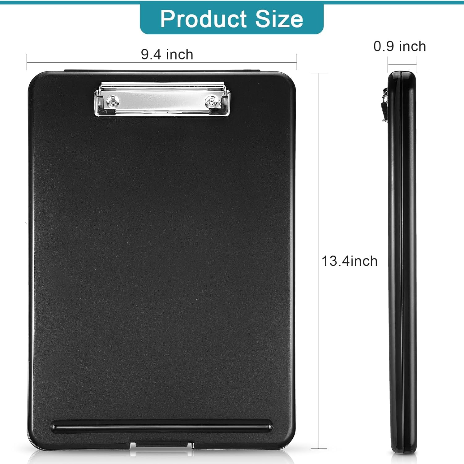 10 Pieces Clipboard with Storage Plastic Storage Clipboard Nursing Clip Board Foldable Clip Board with Low Profile Clip for Home Office School, Size 9.5 x 13.5 Inch(Bright Color)