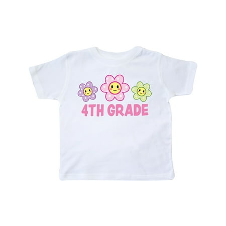 

Inktastic 4th Grade with Polka Dot Flowers Gift Toddler Toddler Girl T-Shirt