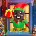 thumbnail image 4 of Papá Noel inflable Turnmeon negro para Navidad, 1,2 m, con LED, 4 of 6