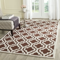 SAFAVIEH Cambridge Kirsten Geometric Wool Area Rug, Dark Brown/Ivory, 9' x 12'