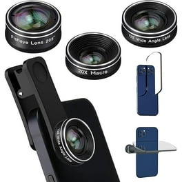 Phone Camera Lens, 210 °Fisheye Lens 120 °Wide Angle 25X Macro