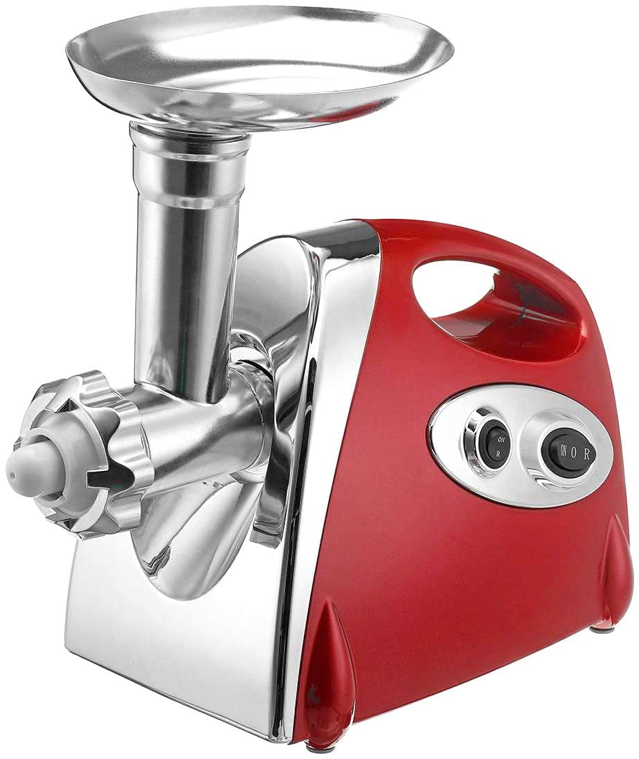 Electric Meat Grinder Mincer Sausage Maker Stainless Steel High Power 2800 Watt Copper Motor Red 