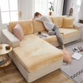 thumbnail image 4 of 2024 Soft Velvet Sofa Seat Cushion Cover - Stretch Non-Slip Sofa Cover Couch Cushion Covers for Sectional Sofa L Shape  Sofa Cushion Slipcover Furniture Protection (Grey  Large Single Sea, 4 of 12