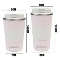 thumbnail image 5 of Aquaphile Travel Coffee Cup Leak proof Insulated Reusable Travel Coffee Mug Pink White 12 Fluid Ounces, 5 of 6
