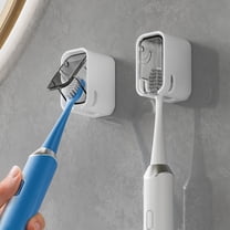 Toothbrush Holders for Bathroom【Innovation Single Slot Design】 2PCS Toothbrush Holder Wall Mounted with Cover for Shower, Single Toothbrush Dispenser Storage Organizer for Family & Travel