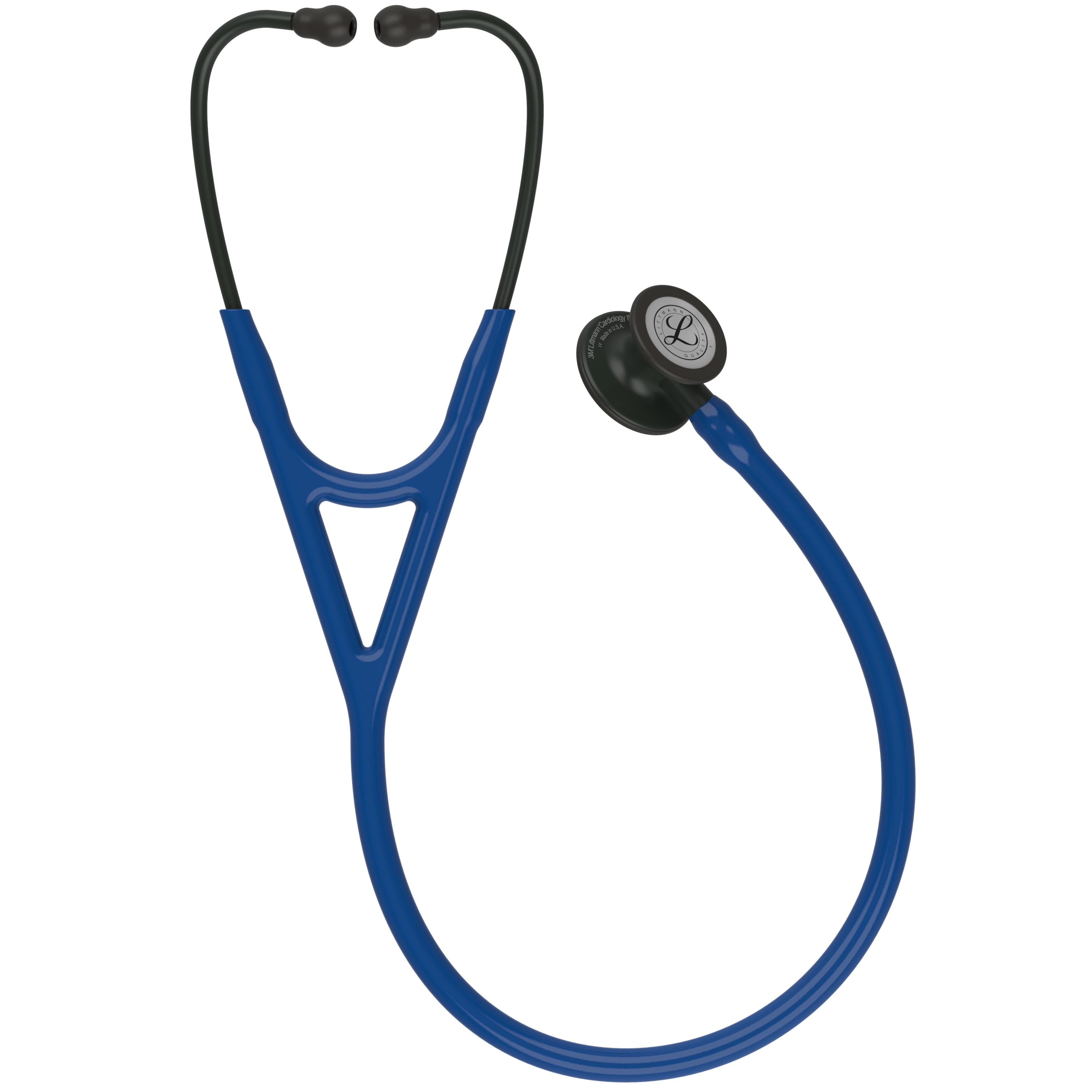 3M Littmann Cardiology IV Diagnostic Stethoscope, Stainless Steel Black-Finish Chestpiece, 27" Navy Blue Tube, Black Stem