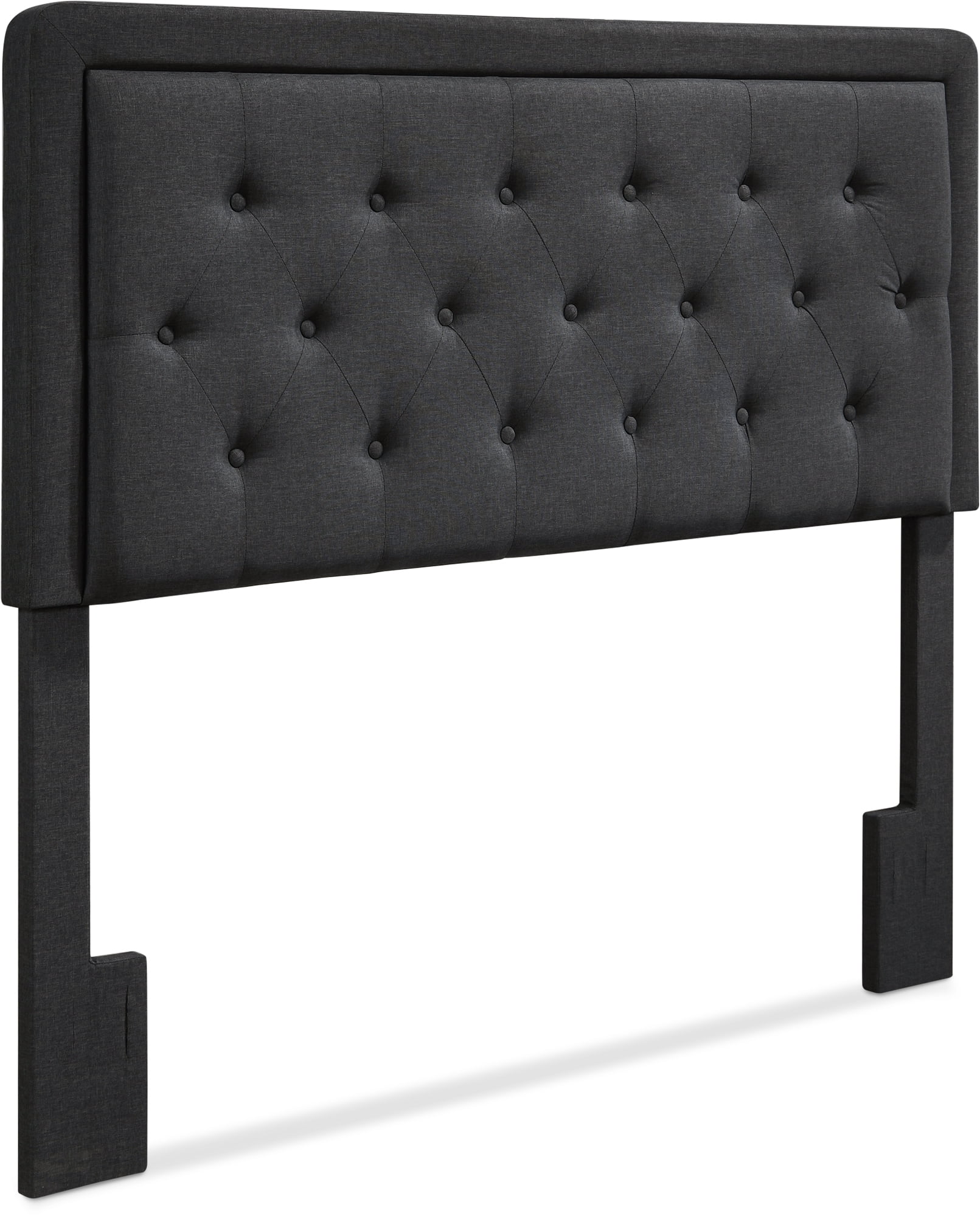 Elle Decor Amery Diamond Stitched Tufted Headboard Queen Size, Charcoal Grey