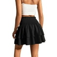 thumbnail image 2 of Casual Plain Layered/Tiered Black Women Skirts, 2 of 5