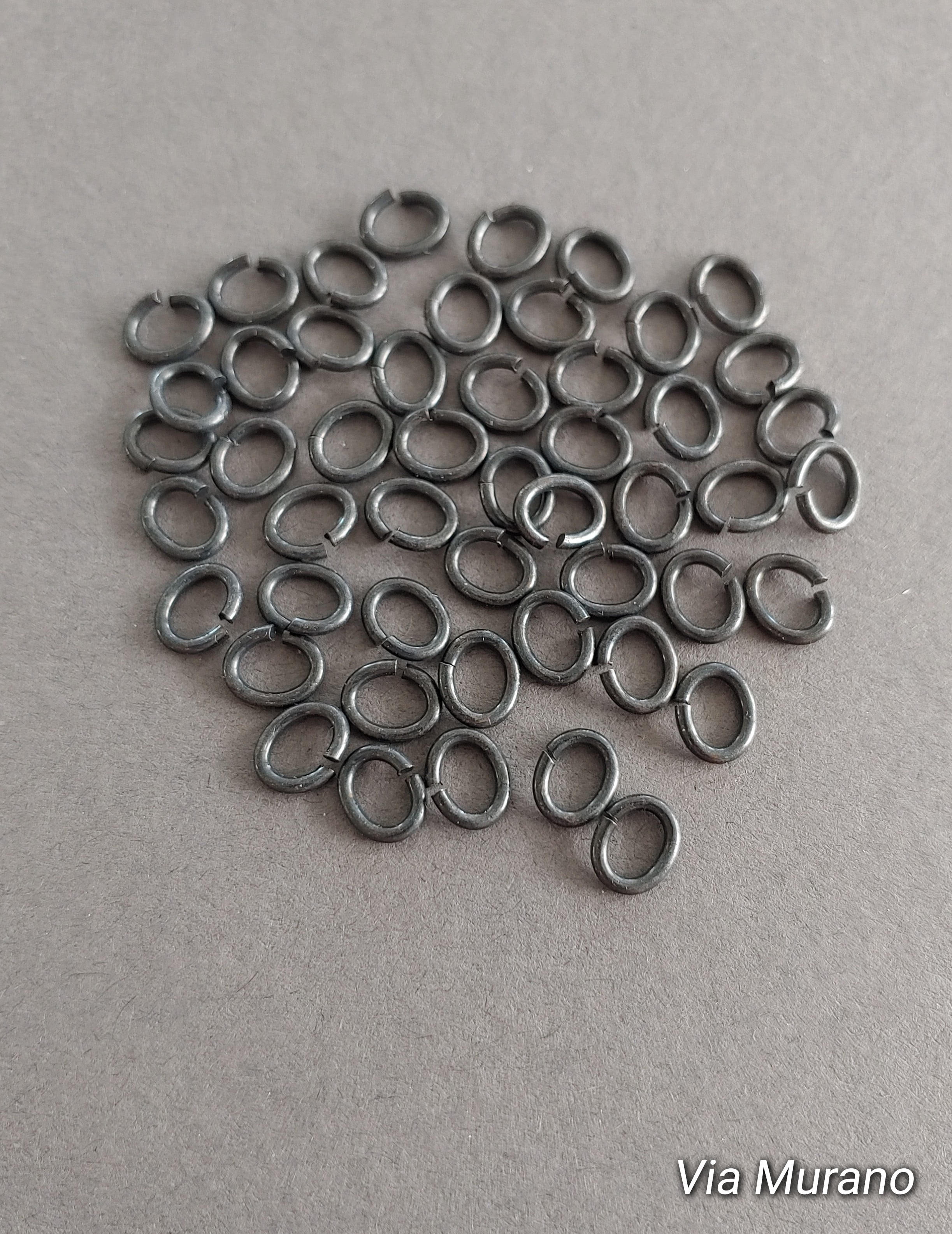 SNAPEEZ II ULTRAPLATE The Oval Ring Hard Open Jump Black Velvet Matte 8x6mm Heavy Gauge (Pk 50). The Ultra Secure No Solder Jump Ring. Made in USA.