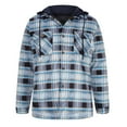thumbnail image 3 of DDAPJ pyju Big and Tall Hooded Jackets for Men Long Sleeve Plaid Shirt Jacket Quilt Lined Hoodie Jacket with Button Down Winter Coat s Today Sky Blue XXXL, 3 of 6