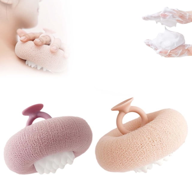 Bola de baño Yilia Super Soft Sunflower con ventosa de 40 g, color morado y rosa