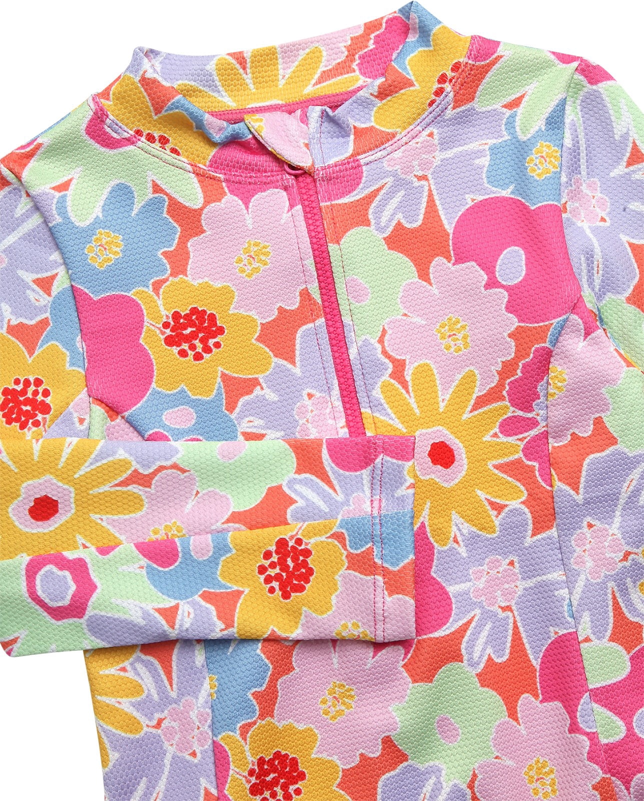 Jessica Simpson Girls' Long Sleeve Rashguard One-piece Swimsuit, Sizes 4-16