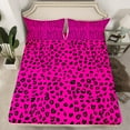 thumbnail image 2 of Manfei Cheetah Pattern Full Size Sheets,Wild Animal Bed Sheets,Hotpink Leopard Print Sheet Sets For Boys Kids,Breathable Home Decor,4-Piece, 2 of 7