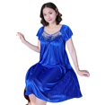 thumbnail image 5 of Women Sexy Sleepwear Silk Satin Short Sleeve Nightgown Robes Night Dress Nightie, 5 of 5