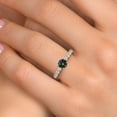 thumbnail image 4 of Gem Stone King 14K Two Tone Gold Green Mystic Topaz and Lab Grown Diamond Engagement Ring for Women | 1.20 Cttw | Round 5MM | Gemstone November Birthstone | Size 8, 4 of 6