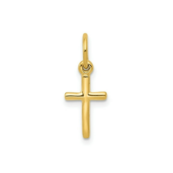 FJC Finejewelers 10 kt Yellow Gold Small Cross Charm 18 x 8 mm