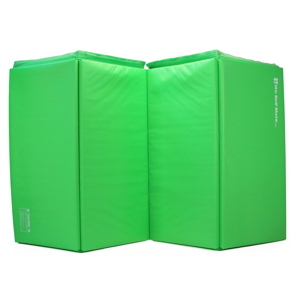 We Sell Mats 4' x 8' Folding Gymnastics Tumbling Mat, Lime Green, 2.0