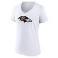 thumbnail image 2 of Women's White Baltimore Ravens Primary Team Logo V-Neck T-Shirt, 2 of 3