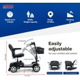 thumbnail image 4 of Compact Mobility Scooters for Senior, uhomepro Mobility Scooter w/ Headlight, Spring Suspension, Anti-Tip Wheel, Tilt Adjustable, Electric Wheel Chair for Elderly, 265LBS, Q14930, 4 of 11