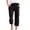 Black, variant on Zuesphe Womens Pants Casual Elastic Waist Womens Capris Petite Short Length Womens Petite Wide Leg Lounge Pants Cargo Pants Women Plus Size Tall