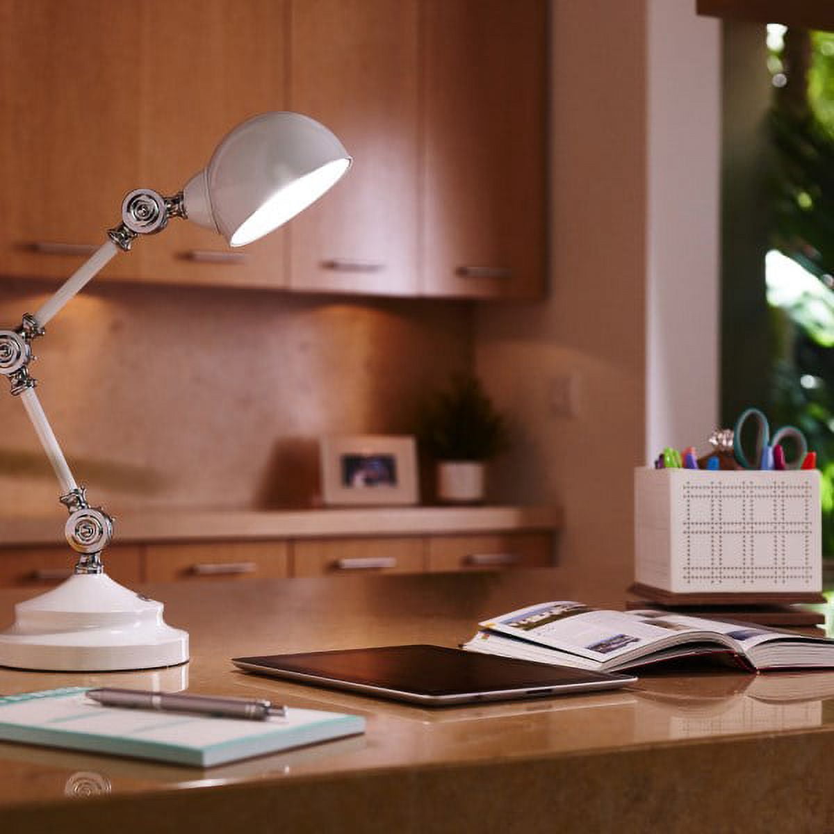 OttLite® Wellness Series® Revive LED Desk Lamp, 15-1/2"H, White Shade/White Base