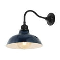 thumbnail image 2 of JONATHAN Y Aurora 12.25" 1-Light Farmhouse Industrial Indoor/Outdoor Iron LED Gooseneck Arm Outdoor Sconce, Navy, 2 of 7