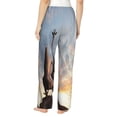 thumbnail image 3 of Balery Elephant Giraffe print Women's Pajama Pants,Ultra Lightweight Pjs,Lounge Pant-Large, 3 of 9