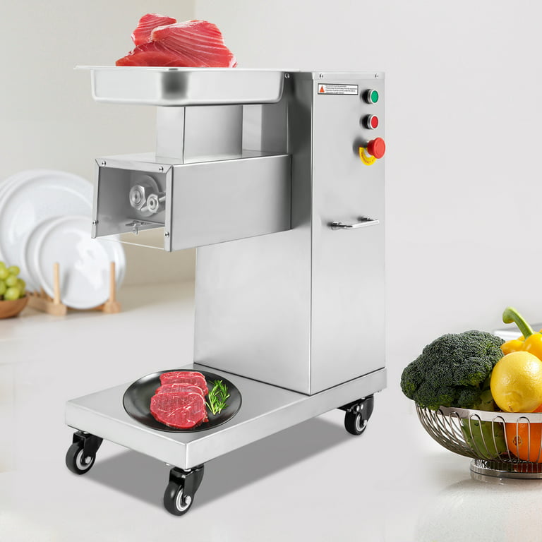 VEVOR Commercial Meat Cutter Machine 750 Watt Stainless Steel Electric Meat Slicer Meat Slicers for Home Use, Silver