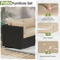 thumbnail image 4 of SOLAURA 7-Piece Outdoor Patio Furniture Set Black Wicker Rattan Sectional Sofa, Brown, 4 of 8