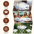 thumbnail image 7 of Spring Flowers Round Tablecloth, Fitted Table Cover with Elastic for 55"-60" Round Tables, Watercolor Floral Butterflies Botanical Table Cloth Outdoor Indoor Dinning Party Waterproof Tablecloths, 7 of 7