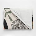 thumbnail image 6 of Abstract Modern Throw Blanket Boho Minimalist Mid Century Sun Aesthetic Soft Warm Bed Bedding Women Blankets for Couch Bedroom Sofa Office Cozy Flannel Blanket Orange Beige Black,50"X60", 6 of 6