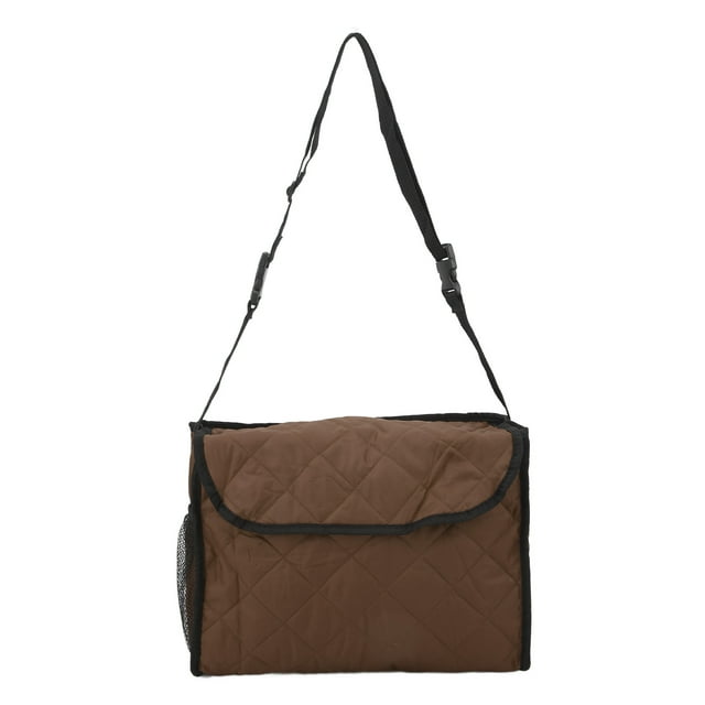 Walker Hanging Bag, Large Capacity Multipurpose Lightweight Wheelchair Bag For Trolley Brown