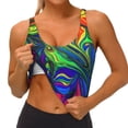 thumbnail image 3 of Uemuo Pride Rainbow Pattern Women's Sports Bra - High Impact Support, Breathable, and Comfortable Athletic Bra for Running, Yoga, and Workouts, 3 of 9
