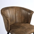 thumbnail image 6 of FurnitureR 30'' Bar Chairs (Set of 2) Vintage Brown Suede Fabric Bar Stools, 6 of 8