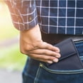 thumbnail image 3 of Cartera Hombre Piel Genuina Cierre Velcro Monedero Identificación Interiores en Tela Azul, 3 of 9