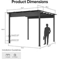 thumbnail image 3 of Vitarpatio 10' x 10' Outdoor Retractable Pergola with Canopy, Aluminum Pergola Patio Grill Gazebo w/ Drainage Holes & Windproof Hooks, 3 of 10