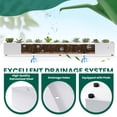 thumbnail image 3 of 3.5"x3.25"x32" Planter Box with 4 Rubber Mats Trough Planter Pots Succulent Planters Window Sill Table Galvanized Steel Rectangle Durable for Small Herb with Drainage Hole Indoor Outdoor, White, 3 of 9