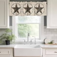 thumbnail image 3 of Texas Star Rustic Rod Pocket Curtain Valance, Vintage Farmhouse Striped Brown Farmhouse Window Valance for Living Room, Bedroom, Kitchen 42"W x 12"L, 3 of 9