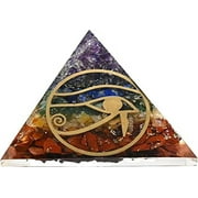 7 Chakra Crystal Orgone Pyramid, Organite Pyramid Eye of Ra