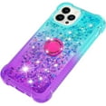 thumbnail image 6 of Cute Clear Case for iPhone 14 Pro Max with Ring Kickstand, Bling Gradient Quicksand Glitter Flowing Liquid Floating Case Cover for iPhone 14 Pro Max JB Bluish Violet, 6 of 14