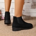 thumbnail image 5 of BRGZLK Chelsea Ankle Boots for Women Classic Versatile Slip-On Low Chunky Heel Comfortable Short Booties Easy On Commute Work Shoes with Side Zipper Black 39, 5 of 8